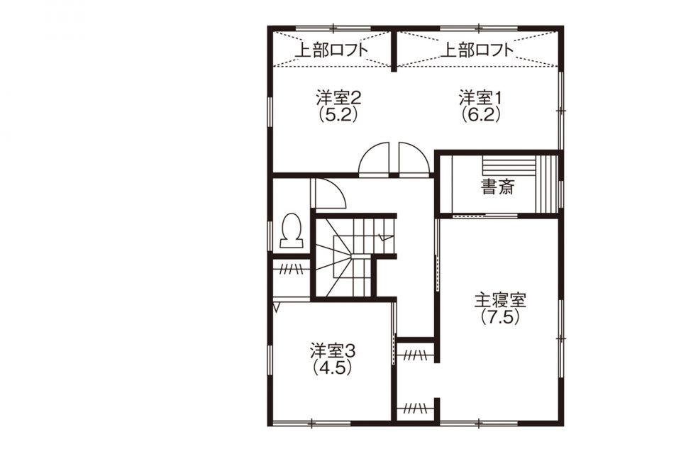 薪ストーブとリビング階段を中心にした家